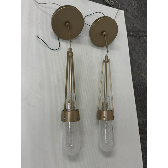 Contemporary Hubbardton Forge Link Blown Glass Low Voltage Sconces, Pair For Sale - Image 3 of 13