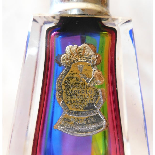 1920s Imperlux Multi Color Crystal Perfume Bottle For Sale - Image 5 of 5