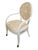 CENTURY FURNITURE Coastal Contemporary Style White Round Latticed Back Dining Arm Chair 40.25" High 24.25" Wide 26.25"...