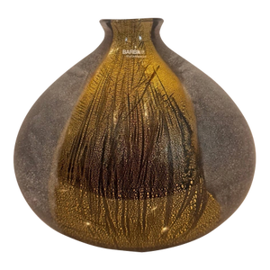 Mid 20th Century Alfredo Barbini Murano Gold Aventurine & Frosted Glass Vase