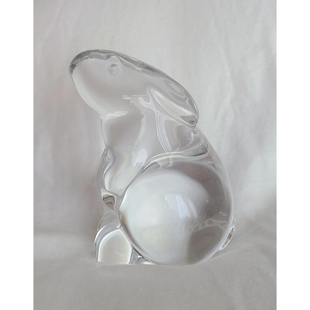 This is is a vintage 1980s Baccarat 3" high clear crystal rabbit figurine. Beautifully hand-crafted from clear lead...