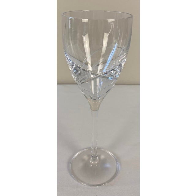 A fine high quality vintage set of 12 crystal wine glasses by Lenox. American design made in the Czech Republic. Bears the...