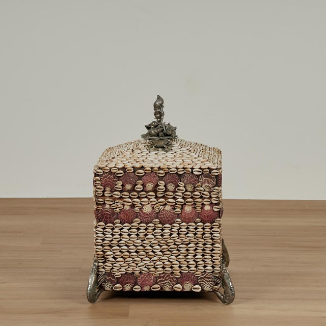 Victorian Large Vintage Seashell Clad Box With Crustaceans by Maitland Smith For Sale - Image 3 of 15