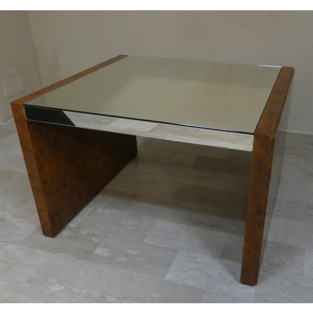 Italian Briar Wood and Mirror Coffee Table, 1970s For Sale - Image 10 of 10