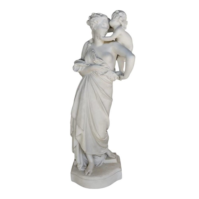 Original Biscuit Porcelain Figure, Venus with Cupid, A. E. Carrier-Belleuse, 1870s For Sale - Image 9 of 9