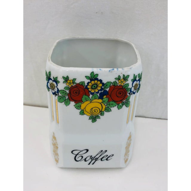Art Deco Antique Painted Porcelain Coffee Container For Sale - Image 3 of 10