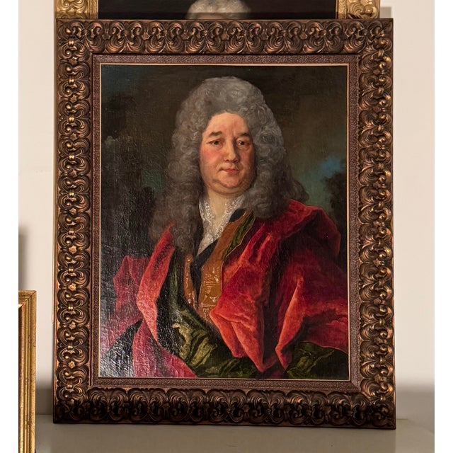 Wood Early 18th Century French Portrait Painting of a Nobleman, Attributed to Henri Millot For Sale - Image 7 of 9