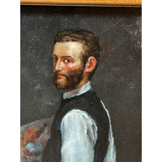 Frédéric Bazille Self-Portrait With Palette Reproduction Print, Framed For Sale - Image 9 of 12
