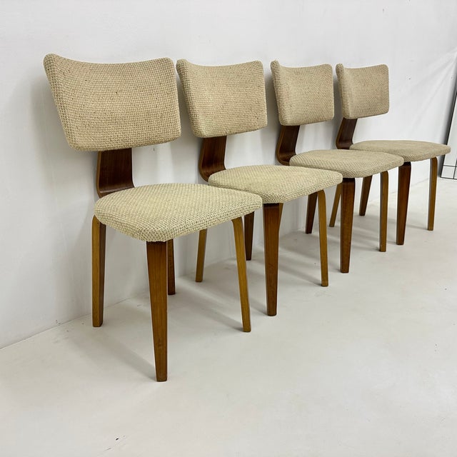 Dutch Plywood Dining Chairs by Cor Alons, 1960s, Set of 4 For Sale - Image 12 of 18