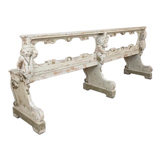 19th Century Italian Painted Bench With Angels For Sale