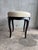 Mid-Century Modern Barbara Barry for Baker Vanity Stool, Leather, Sculpted Wood Base For Sale - Image 3 of 7