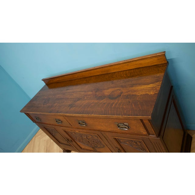 Antique Art Nouveau Oak Sideboard, 1900s For Sale - Image 9 of 12