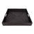 Artifacts Rattan Square Serving Tray with Cutout Handles in Black, Small For Sale