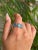 Antique Three Stone 6.69 Carat Faceted Blue Topaz Ring in 925 Solid Silver - Size 8 For Sale - Image 6 of 11