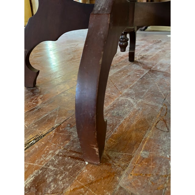 Mid 20th Century French Provincial Style Oval Marble-Top Coffee Table | Italian Marble | Carved Rose Appliqué | X-Stretcher Base For Sale - Image 12 of 12