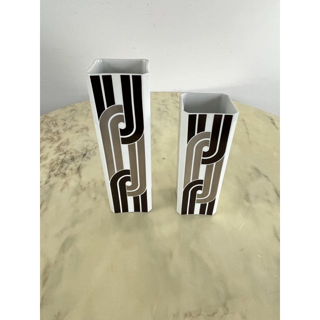 German Ceramic Vases by Hermann Schwahn for Hutschenreuther, 1970s, Set of 2 For Sale - Image 10 of 15