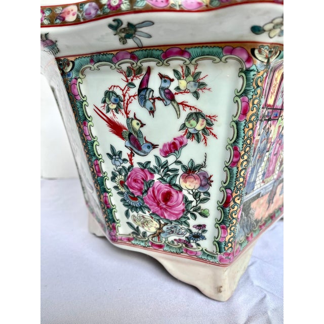 Vintage Chinese Rose Famille Hexagonal Footed Jardiniere For Sale - Image 10 of 18