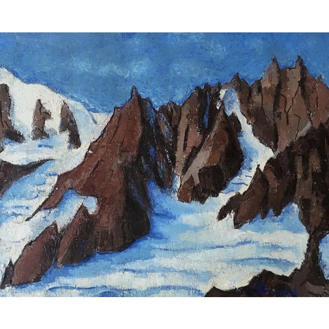 Jean Jacques Boimond, Aiguille du plan, Dent de Requin à Chamonix n°1, Oil on Canvas For Sale