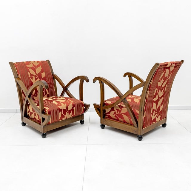 Art Deco Italian Armchairs attributed to Maurizio Tempestini, 1940s, Set of 2 For Sale - Image 10 of 10