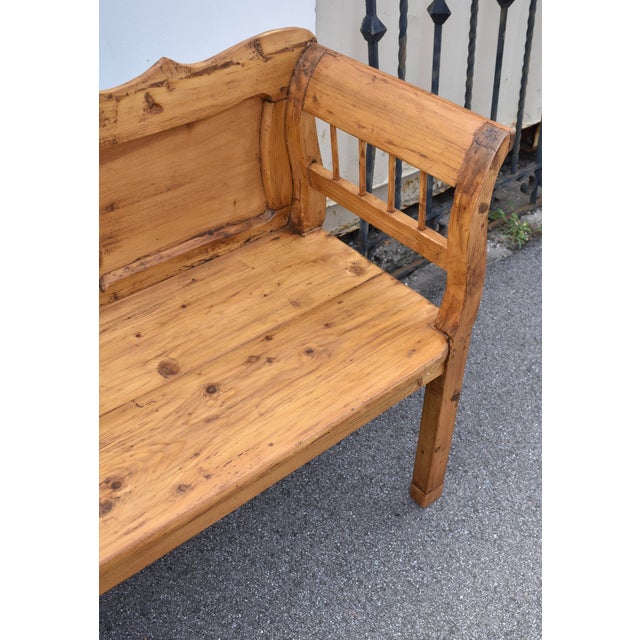 Pine Camel-Back Bench or Settle For Sale - Image 12 of 12