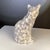 Chinese Vintage Chinese Blue and White Floral Ceramic Cat Figurine For Sale - Image 3 of 7