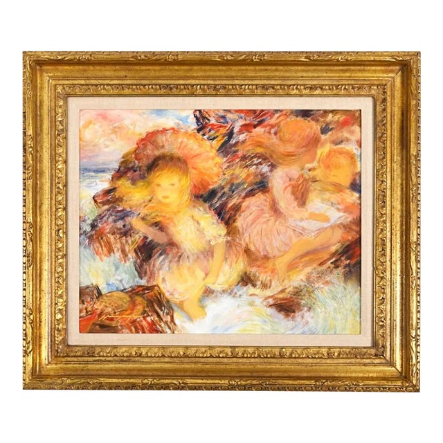 Mid 20th Century Fine Harry Myers (1910-1968) Impressionist Painting Signed W Gilt Frame For Sale
