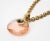 1980s Vintage Italian Brass Link Chain and Diamond Faceted Peachy Pink Glass Pendant Necklace For Sale - Image 5 of 10