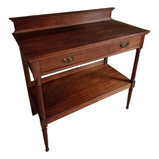 Antique French Mahogany Console Table with Drawer and Shelf, 1900 For Sale