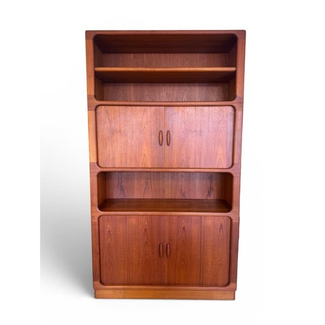 Brown Mid-Century Modern Danish Teak Cabinet with Tambour Doors from Dyrlund, 1974 For Sale - Image 8 of 11