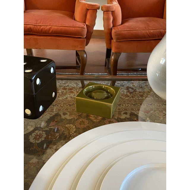 Green Mid-Century Green Ceramic Ashtray, Sicart Italy 1969 For Sale - Image 8 of 11