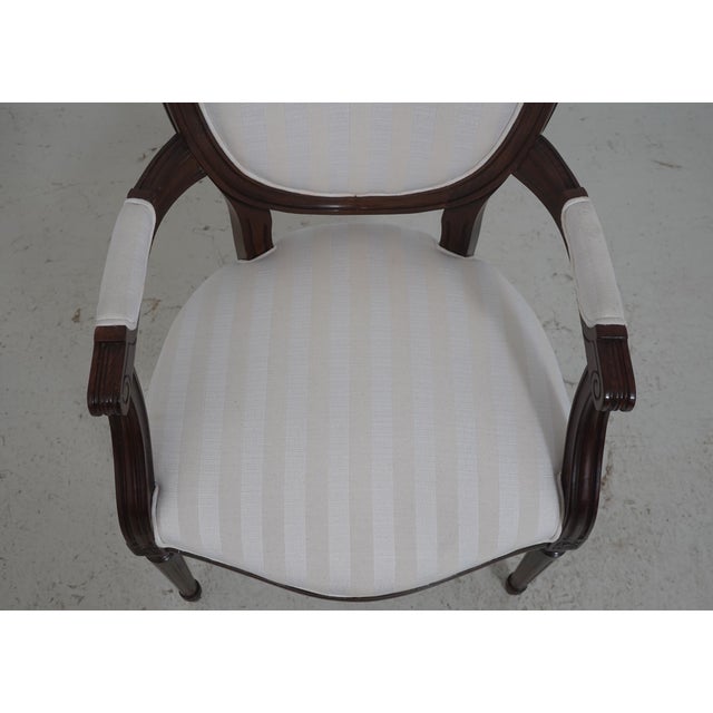 Set of 8 Stickley Oval Back Louis XV Mahogany Dining Chairs For Sale - Image 9 of 18