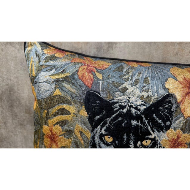 Black Panther Botanical Cushion Cover For Sale - Image 12 of 12