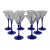 Vintage Set of 8 French Cobalt Blue Arcoroc France Martini or Champange Glasses For Sale
