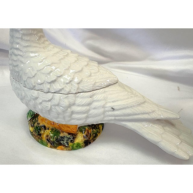 Vintage Italian Porcelain Turtle Dove Boxes- A Pair For Sale - Image 9 of 17