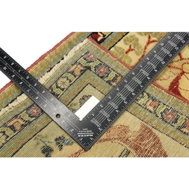 Early 20th Century Antique Persian Tabriz Pictorial Rug - 01'08 X 02'06 For Sale - Image 5 of 9