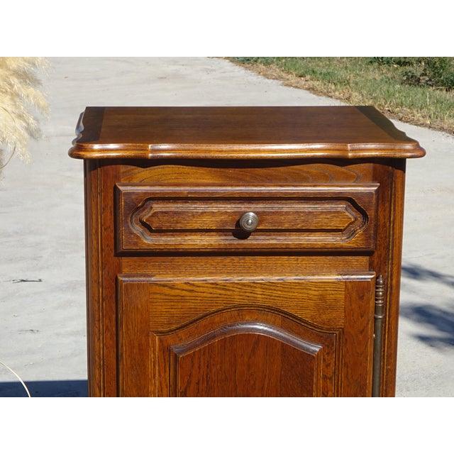 Brown Vintage Rustic Dark Oak Buffet, 1980s For Sale - Image 8 of 18
