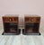 A pair of original Art Deco bedside tables from the 1930s for sale. The furniture is veneered with Makassar ebony with a...