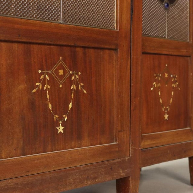 Brown Mahogany Office Cabinet with Stained Glass For Sale - Image 8 of 12