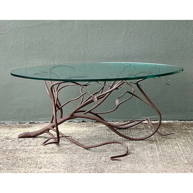 Transparent Vintage Patinated Metal Branch Coffee Table For Sale - Image 8 of 12