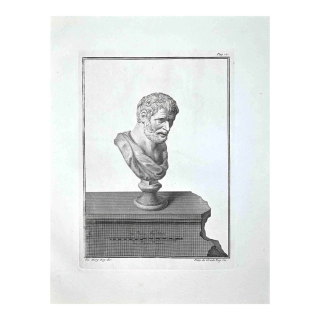 Nicola Fiorillo, Profile of Ancient Roman Bust, Etching, Late 18th-Century For Sale