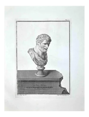 Nicola Fiorillo, Profile of Ancient Roman Bust, Etching, Late 18th-Century