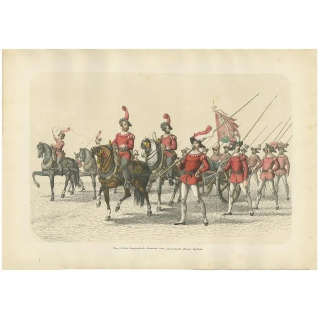 Heinrich Jenny, Swiss Victory Parade with Captured Burgundian Cannons Escorted by Bernese Troops, 1855, Print For Sale - Image 10 of 10