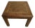 Attributed Harrison Van Horn Woven Reed Side Table With Geometric Pattern & Brass Inlay For Sale