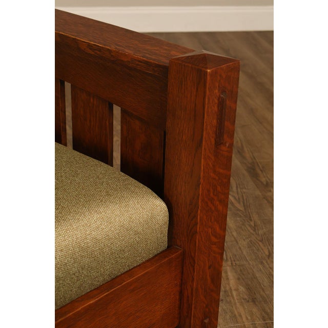 Custom Quality Mission Style Oak Settle Sofa For Sale - Image 16 of 18