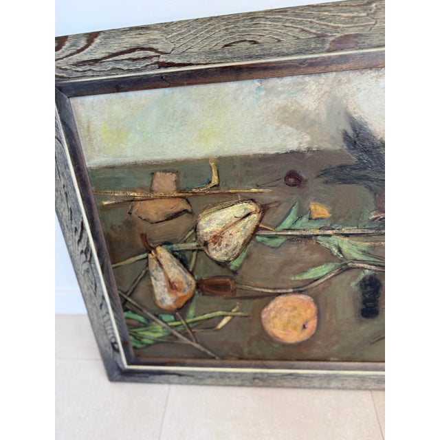 Abstract 1960s Vintage Oil Still Life For Sale - Image 3 of 5