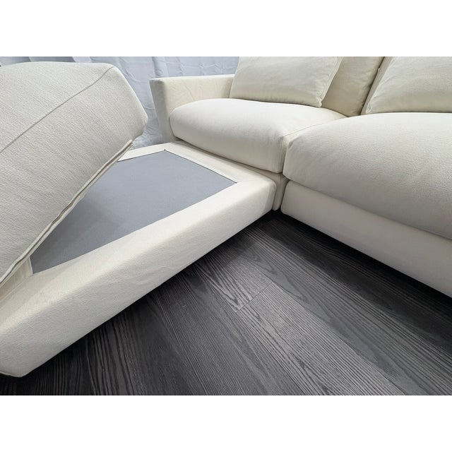 Rh Lugano Modular 4-Piece Sectional | Italy | Down | Performance Linen Weave – Natural For Sale In Columbus - Image 6 of 18