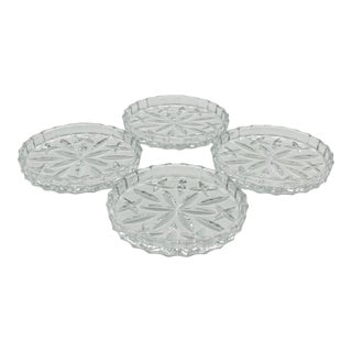 Mid 20th Century Crystal Coasters- Set of 4 For Sale