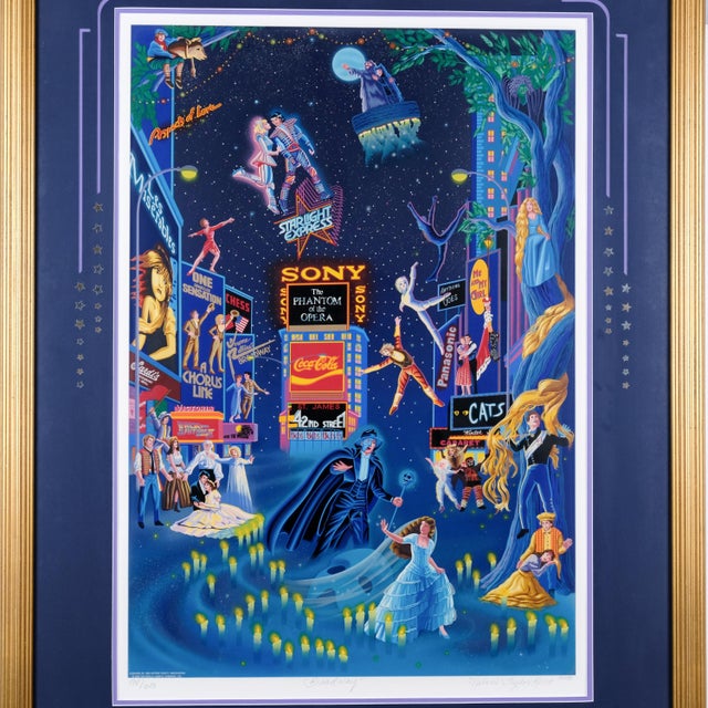 Excellent Condition Print Very Good + Gilded Frame under Plexiglass Melanie Taylor-Kent "Broadway" 1990 Limited Edition...
