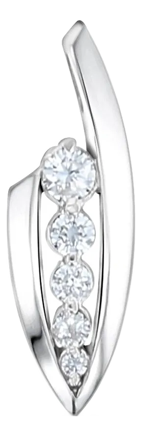 Modern Diamond Pendant .46cttw 14k White Gold 16"