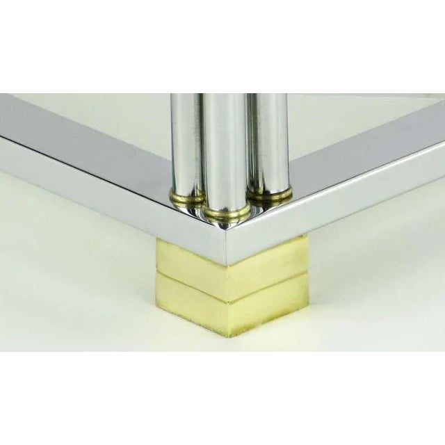 Chrome and Brass Canopied Four-Shelf Etagere For Sale In Chicago - Image 6 of 8